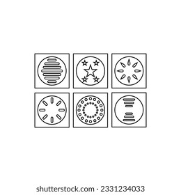 shower drain cover icon vector illustration logo design