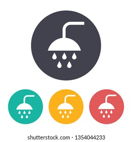 shower with dripping water illustration. Batroom flat vector icon