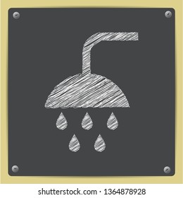 shower with dripping water illustration. Batroom flat vector icon