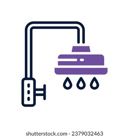icono de doble tono de ducha. icono vector para tu sitio web, móvil, presentación y diseño de logotipo.