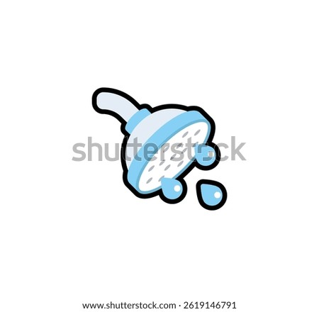 Shower emoji icon. Vector shower icon illustration
