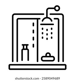 Shower enclosure icon in line style 