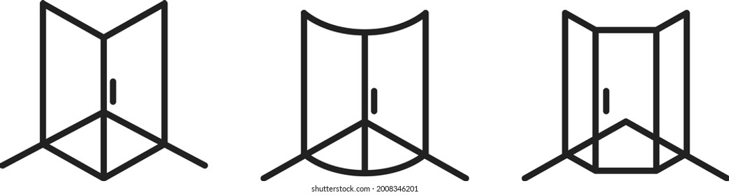 Shower enclosure icon , vector
