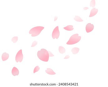 a shower of falling cherry blossoms