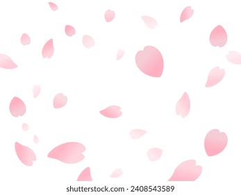 a shower of falling cherry blossoms
