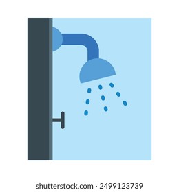 Shower Flat Icon Design For Personal nad Commercial Use