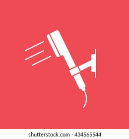 Shower Flat Icon On Red Background