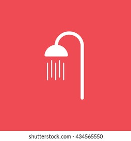 Shower Flat Icon On Red Background
