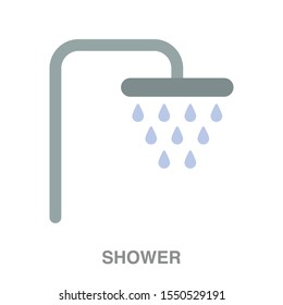 Shower Flat Icon On White Transparent Background. You Can Be Used Shower Icon For Several Purposes.