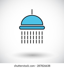 Shower. Flat icon on the white background for web and mobile applications. Vector illustration.