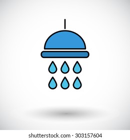 Shower. Flat icon on the white background for web and mobile applications. Vector illustration.