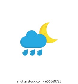 Shower Flat Icon Symbol. Premium Quality Isolated Hailstones Element In Trendy Style.