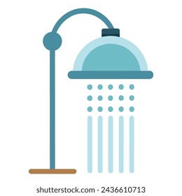 
Ilustración plana del vector de la ducha sobre fondo blanco.