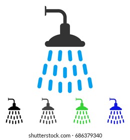 Shower flat vector pictogram. Colored shower gray, black, blue, green icon versions. Flat icon style for web design.