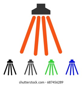 Shower flat vector pictogram. Colored shower gray, black, blue, green pictogram variants. Flat icon style for application design.