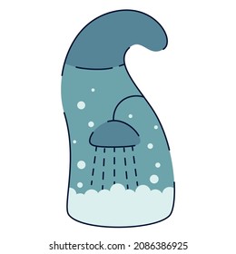 shower gel bottle, liquid soap flat vector