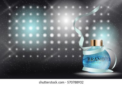 Shower Gel Bottle Template for Ads or Magazine Background. 3D Realistic Vector Iillustration. EPS10