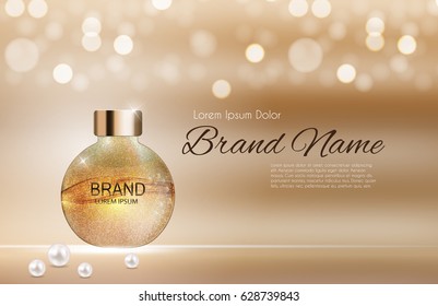 Shower Gel Bottle Template for Ads or Magazine Background. 3D Realistic Vector Iillustration. EPS10