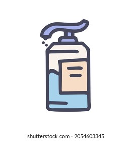 shower gel color vector doodle simple icon