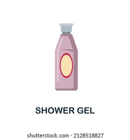Shower Gel flat icon. Colored element sign from cosmetics collection. Flat Shower Gel icon sign for web design, infographics and more.