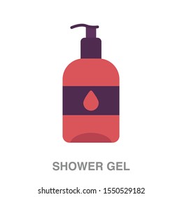 Shower gel flat icon on white transparent background. You can be used shower gel icon for several purposes.