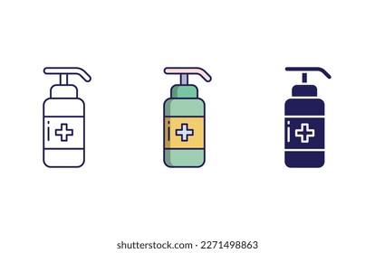 Shower Gel line and solid illustration icon