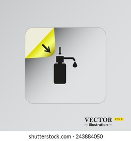 Shower Gel, Liquid Soap, Lotion, Cream, Shampoo, Bath Foam. , sticker  self-adhesive paper. Vector illustration EPS 8