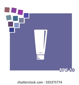 Shower Gel, Liquid Soap, Lotion, Cream, Shampoo, Bath Foam. Vector icon.