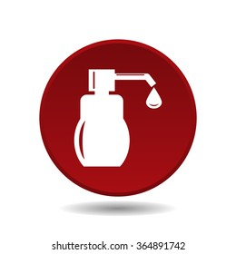 Shower Gel, Liquid Soap, Lotion, Cream, Shampoo, Bath Foam icon, vector illustration. Flat design style