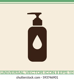 Shower Gel, Liquid Soap, Lotion, Cream, Shampoo, Bath Foam. Vector icon with drop symbol.