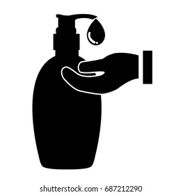Shower Gel, Liquid Soap, Lotion, Cream, Shampoo, Bath Foam. Vector icon.