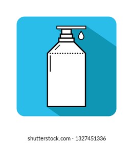 Shower gel, liquid soap. Means for personal hygiene, perfumery. Flat icon or object for design or web. Vector