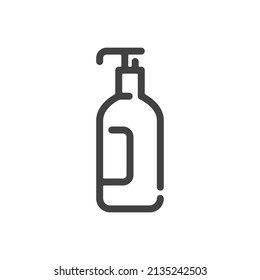Icono de contorno de gel de ducha. Ilustración vectorial.