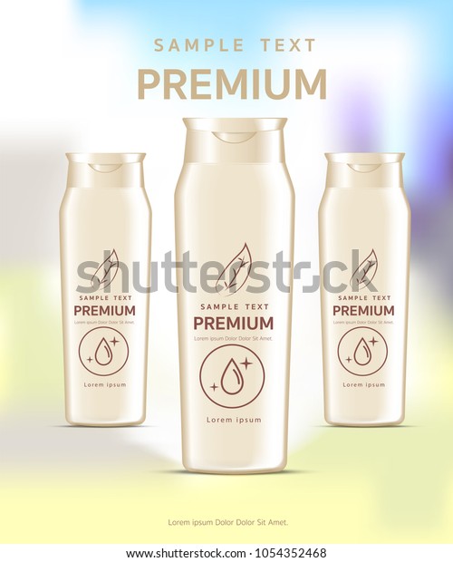 Download Shower Gel Plastic Packaging Light Yellow Stock Vector Royalty Free 1054352468 PSD Mockup Templates