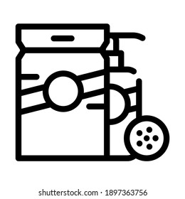 shower gel, soap and cream line icon vector. shower gel, soap and cream sign. isolated contour symbol black illustration