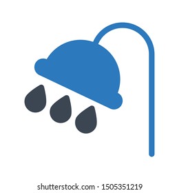 shower glyph color vector icon