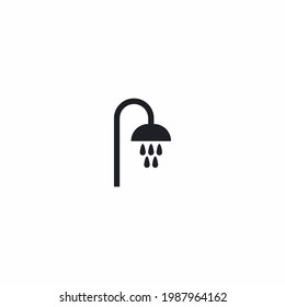 Duschglyph-Symbol. Einfaches Duschkopf-Symbol.