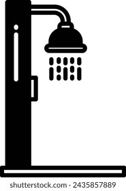 Shower glyph and line vector illustration
