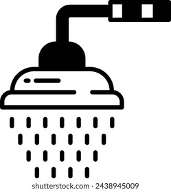Shower glyph and line vector illustration