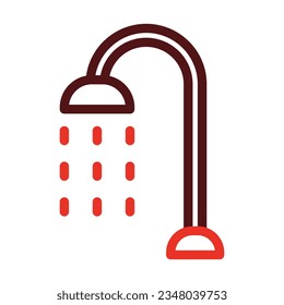 Shower Glyph Two Color Icon For Personal And Commercial Use.
