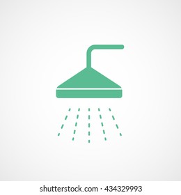 Shower Green Flat Icon On White Background