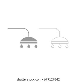 Shower grey set icon .