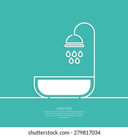 Shower handle with water drops. 