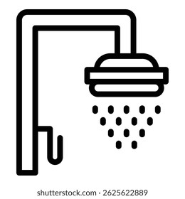 Shower head bathing icon. Outline Shower head bathing vector icon for web design isolated on white background