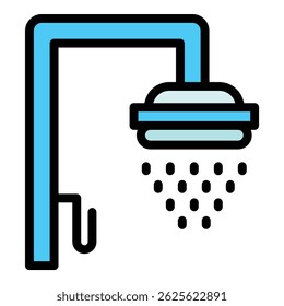 Shower head bathing icon. Outline Shower head bathing vector icon for web design isolated on white background color flat