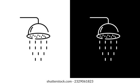 Shower Head Bathroom Outline Icon Design Black and white