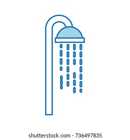shower head in bathroom with water drops flowing