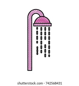 shower head in bathroom with water drops flowing