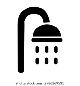 shower head black solid bathroom illustration