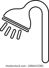 Shower Head flat black vector icon.